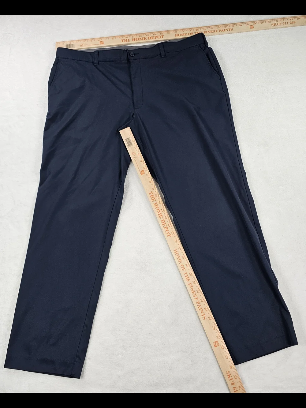 Ben Hogan Mens Golf Pants Navy Blue Performance Flat Front Trousers 42x32